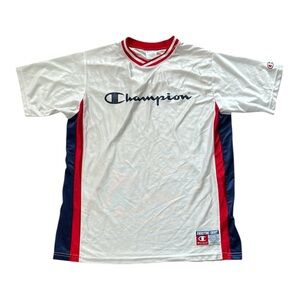 Vintage Champion Shooting Jersey Basketball White Shiny Men’s Size XL